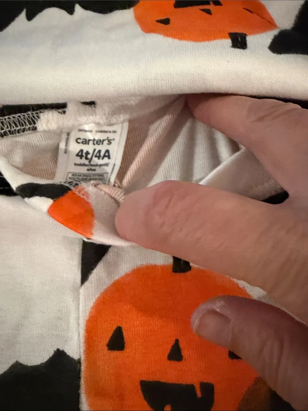 Carter's Orange & Black Pumpkin and Bat Pajama Set